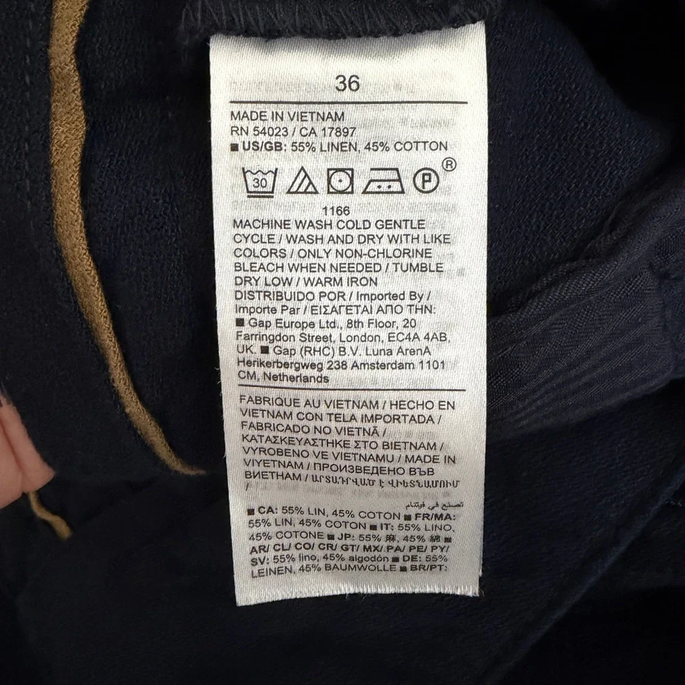 Banana Republic Shorts Mens 36 (Fit 37) Navy 7in Linen Blend Lightweight Coastal